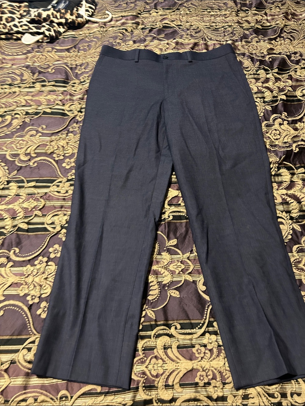 Joseph Abboud Boys 16 H Navy Blue Tailored Flat Front Creased Dress Pants